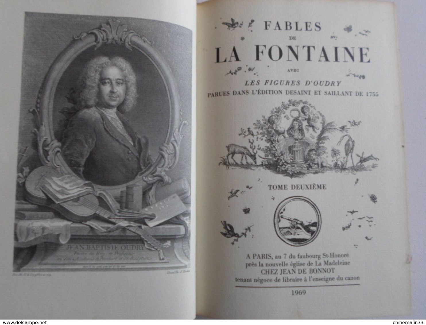 FABLES DE LAFONTAINE TOME 1 ET 2 EDITION JEAN DE BONNOT 1969 TRÈS BON ETAT - Autores Franceses