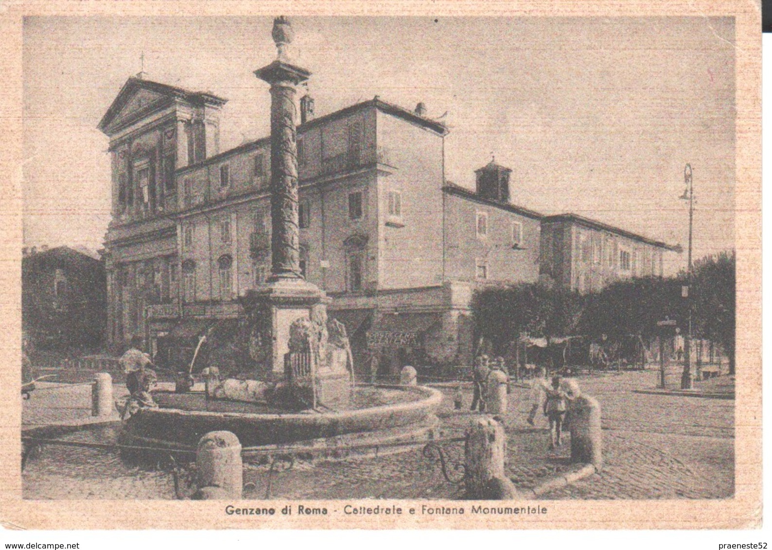Roma- Genzano-albano-grottaferrata-fontana E Cattedrale---viagg 1951,animata - Altri & Non Classificati