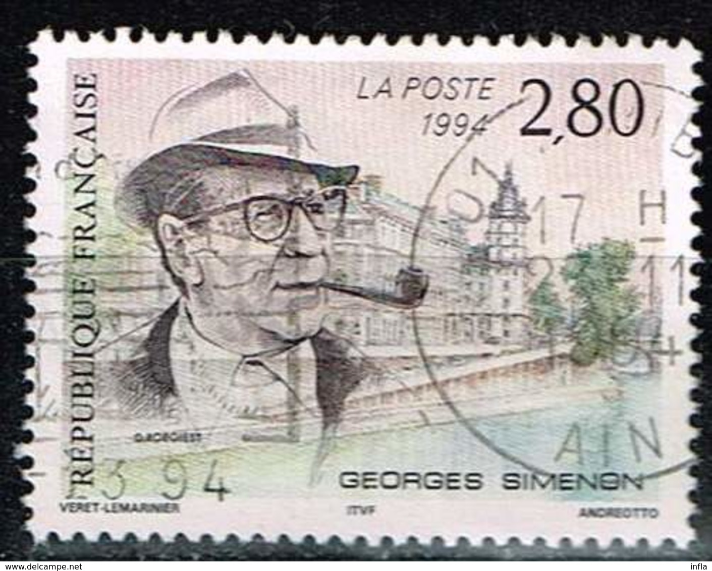 Frankreich 1994, Michel# 3055 O Georges Simenon (1903-1989) - Gebraucht