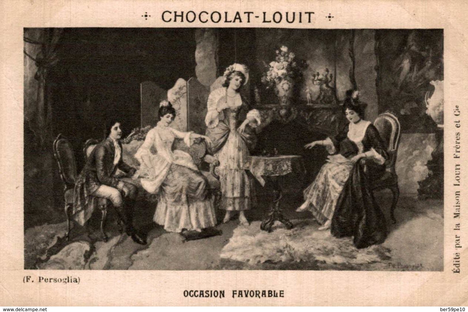 CHROMO  CHOCOLAT LOUIT  OCCASION FAVORABLE - Louit