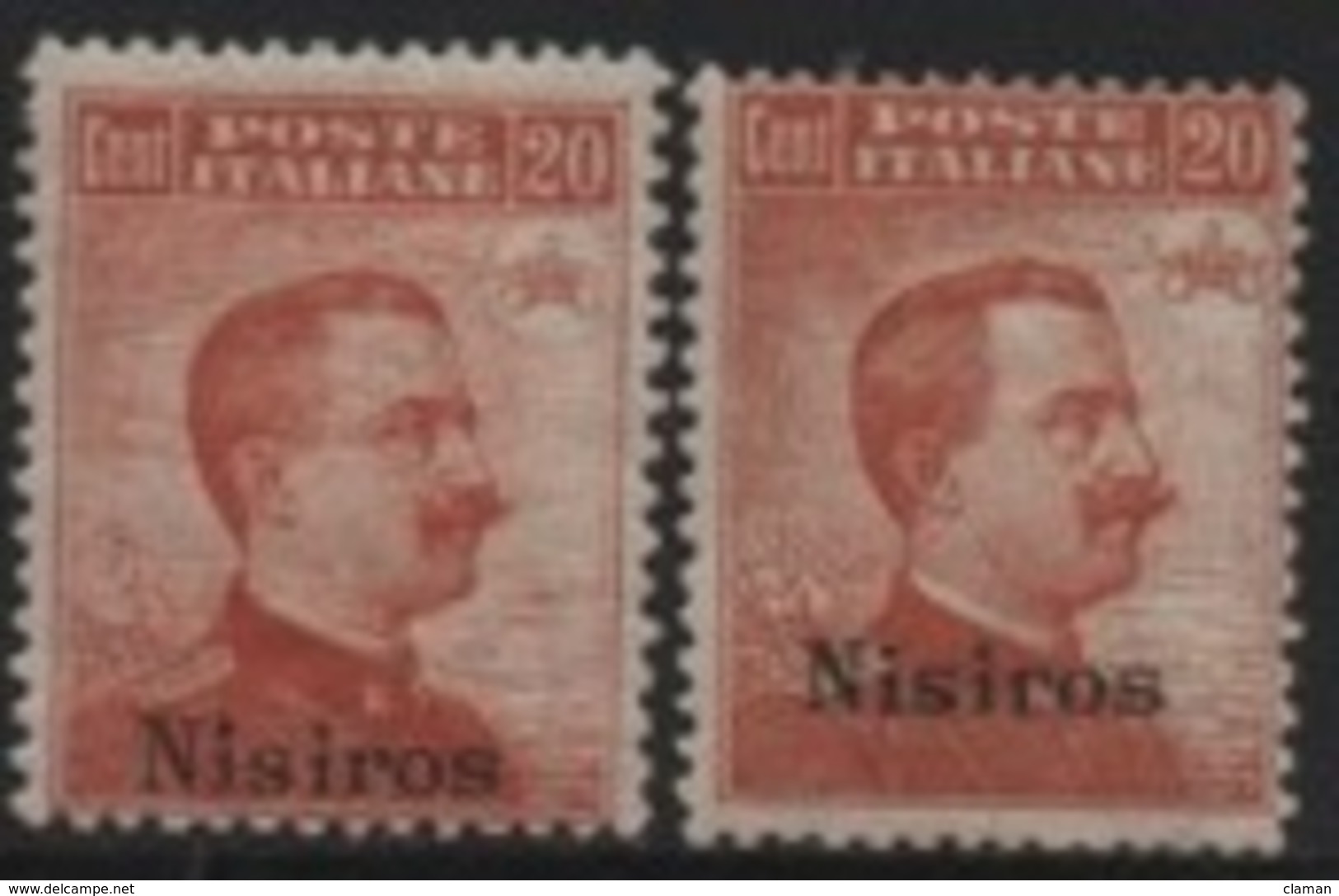 Egée-Aegean (NISIRO) 1917-22 - Italian Stamps/Timbres D'Italie C.20 (1901-17) Overprinted/Surchargés Nisiros * - Aegean (Nisiro)