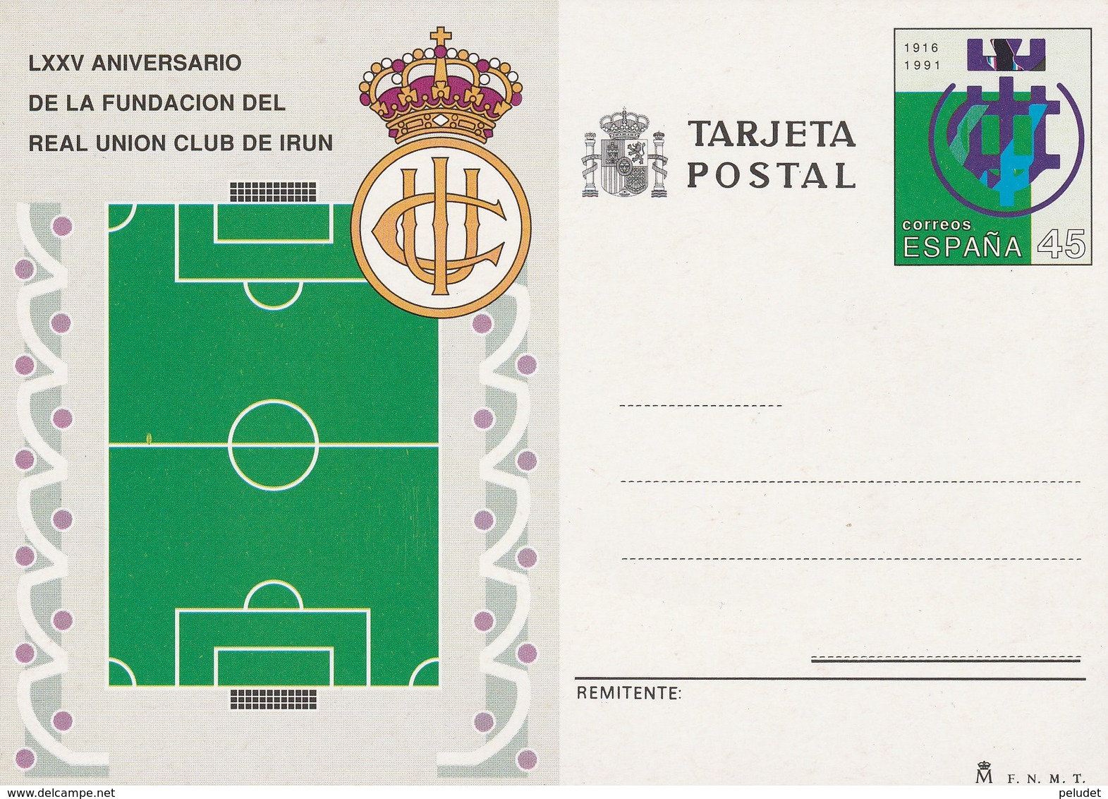 1991 España. Entero Postales Fútbol (Edif.153)** 1v - 1931-....