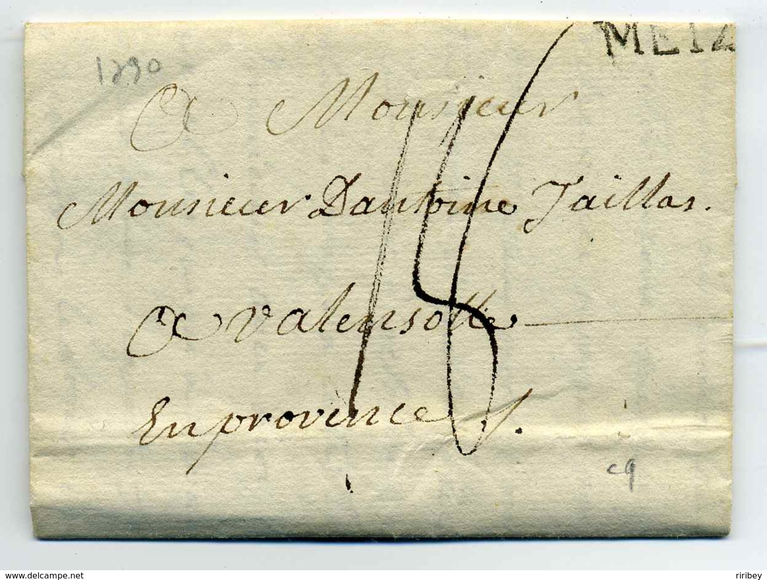 Lettre De METZ / 1748 / à Destination De Valensolle / Taxe 18 Sous Manuscrite - 1701-1800: Précurseurs XVIII