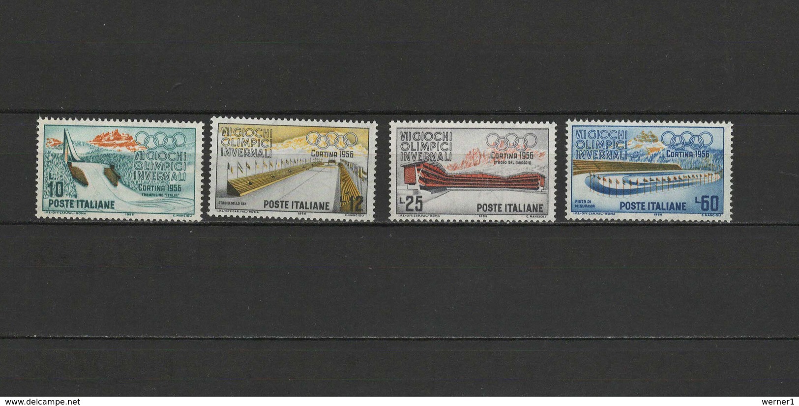 Italy 1956 Olympic Games Cortina D'Ampezzo Set Of 4 MNH - Winter 1956: Cortina D'Ampezzo