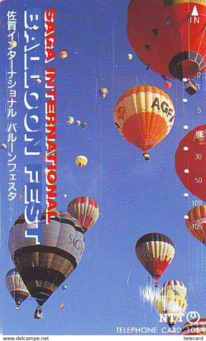 Telecarte JAPON * BALLON * MONTGOLFIERE (1788) Hot Air Balloon * Aerostato * Heißluft PHONECARD JAPAN - - Sport