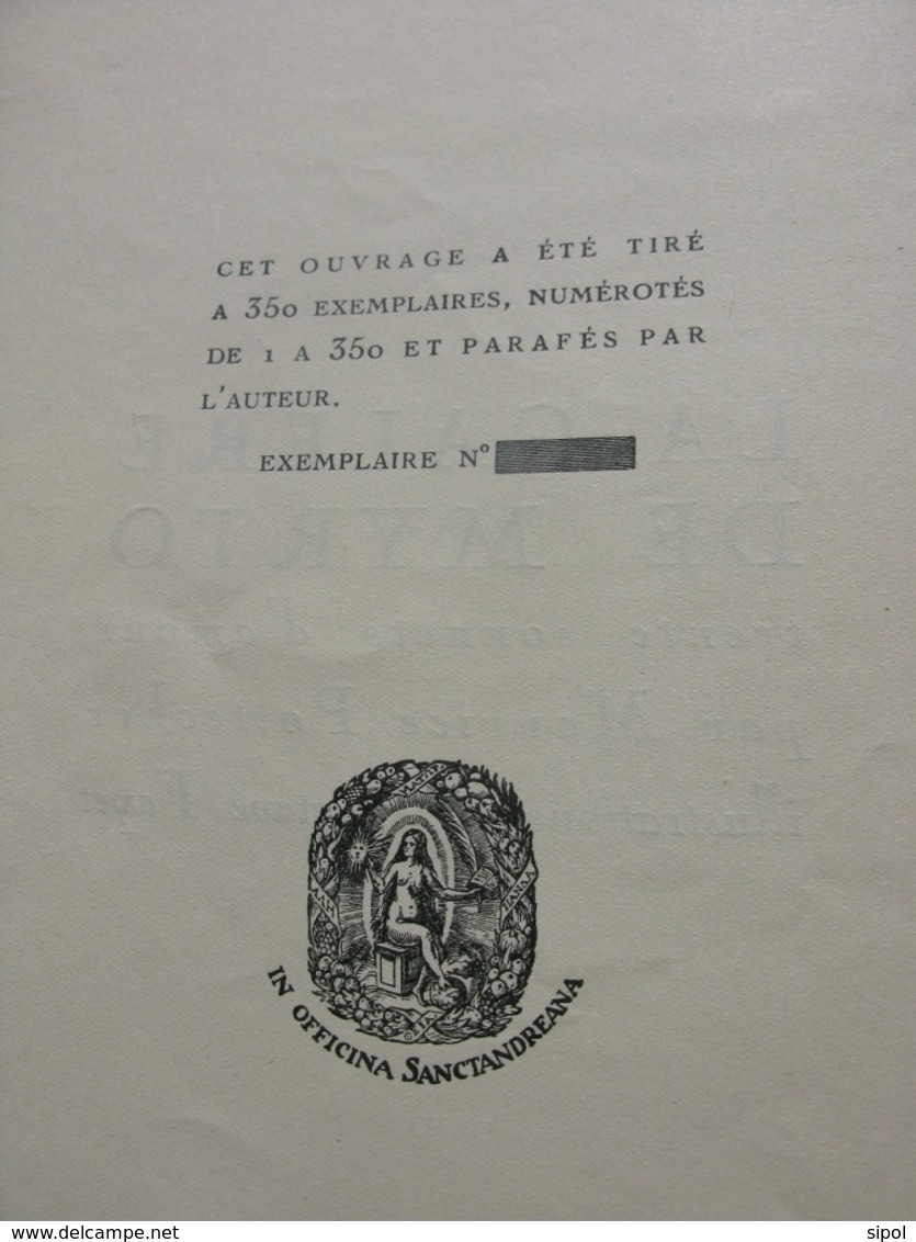 La Galère De Myrto M. Pottecher Exemplaire Dédicacé Par L Auteur NON Numéroté NON Illustré Librairie De France 1926 - Autographed