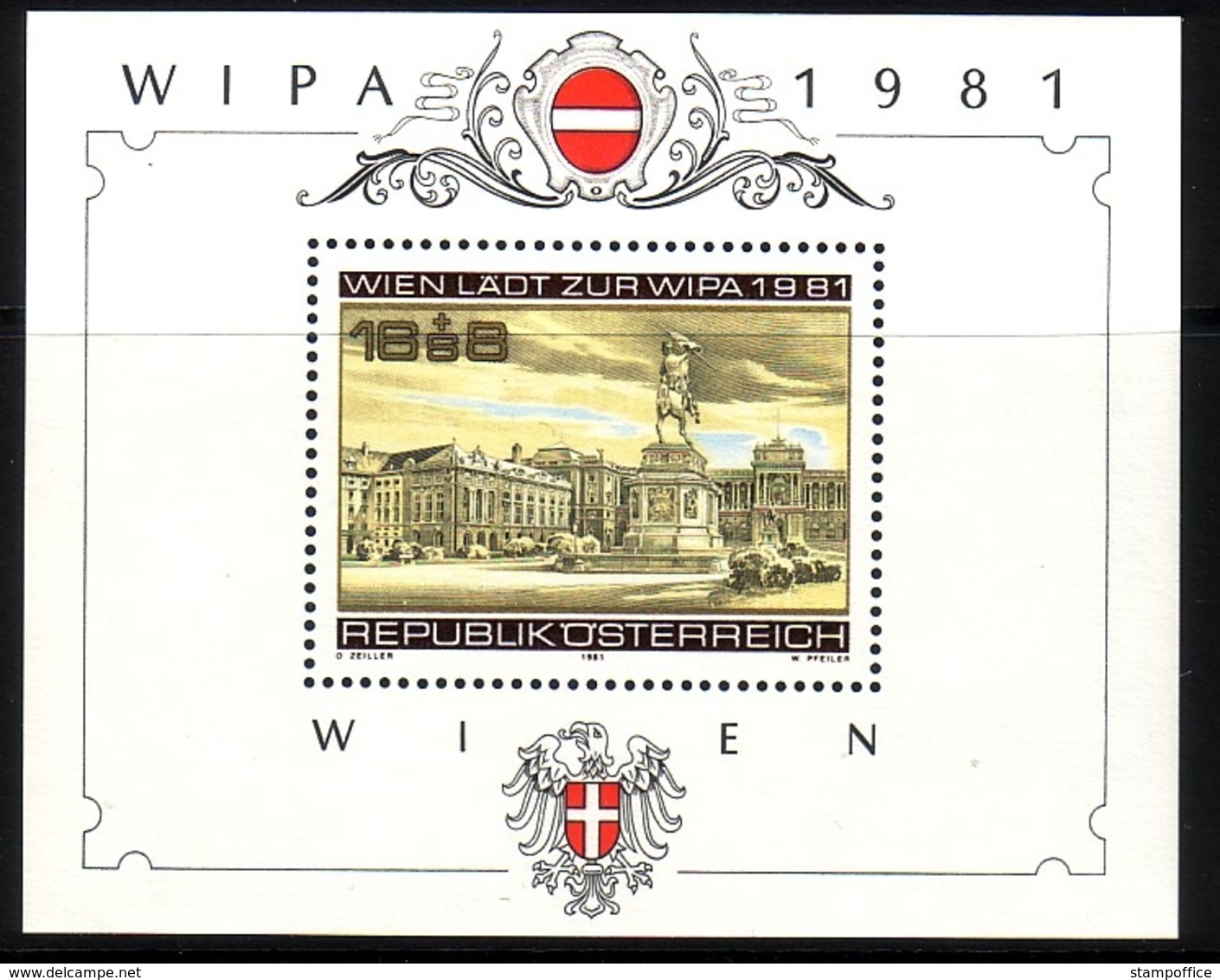 ÖSTERREICH BLOCK 5 ** WIPA 1981 - HELDENPLATZ WIEN - Blocks & Kleinbögen