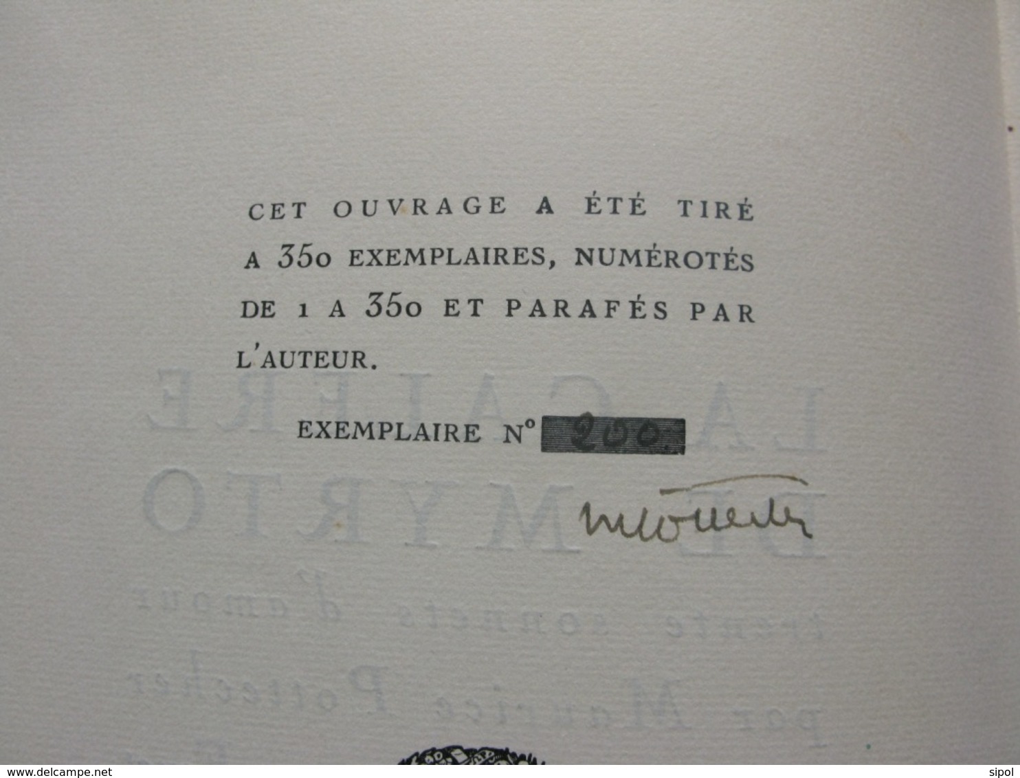 La Galère De Myrto M. Pottecher Exemplaire 200/350 Parafé Par L Auteur Illustré Par G.Fayet  Lib. De France 1926 - Französische Autoren