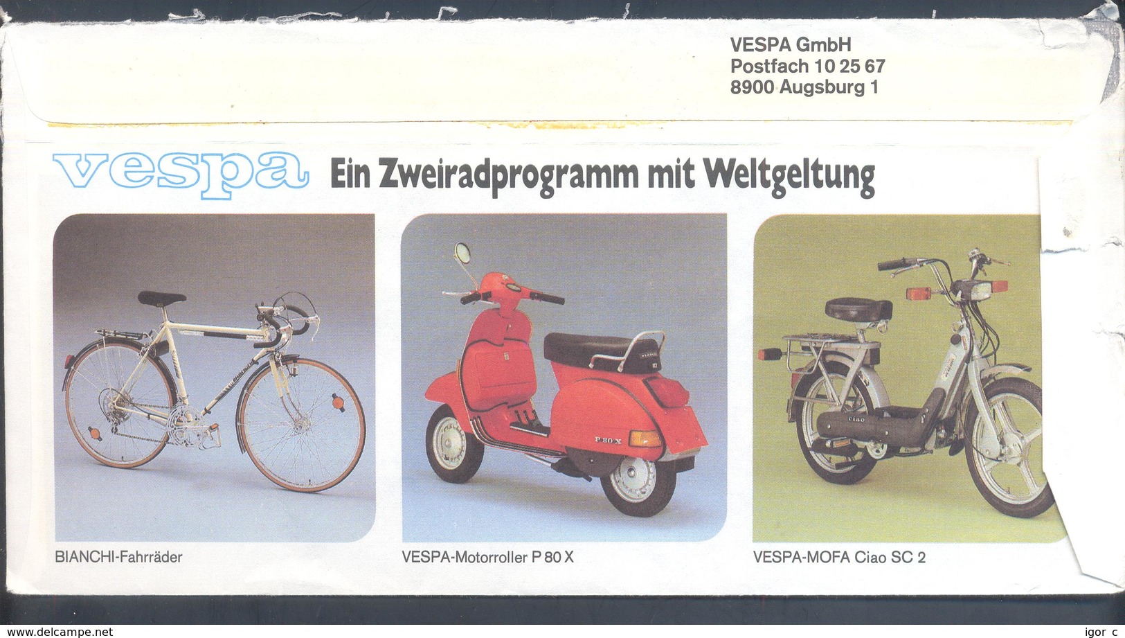 Germany Deutshland 1984 Cover: Cycling Radfahren Cyclisme Ciclismo Vespa Gilera Bianchi; Piaggio; Meter Ema Freistempel - Ciclismo