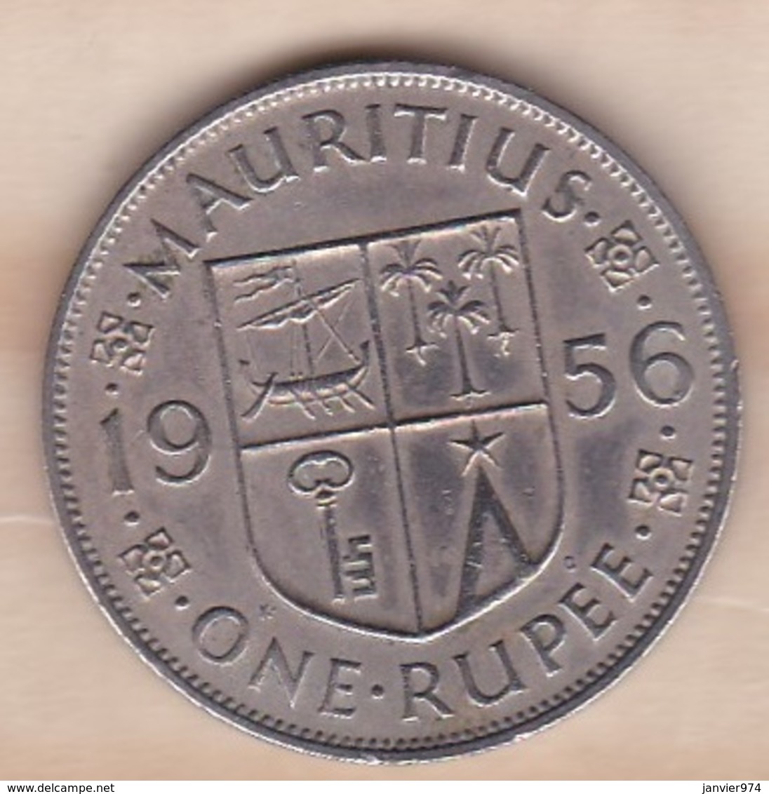 ILE MAURICE / MAURITIUS . ONE RUPEE 1956 . ELIZABETH II - Maurice