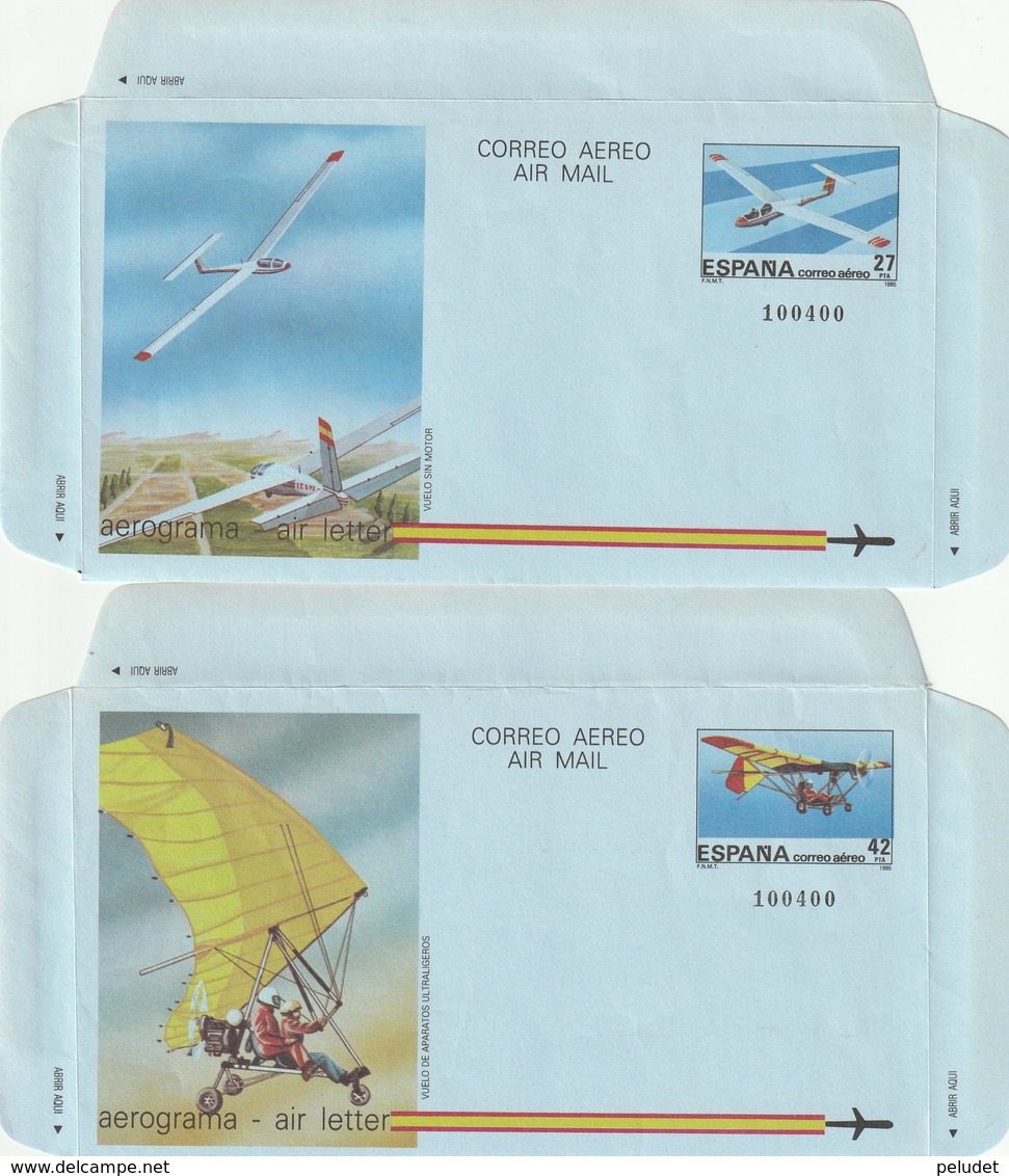 1985 España. Aerogramas (Edif.209/210)**   2v Avión Avion Plane - 1931-....