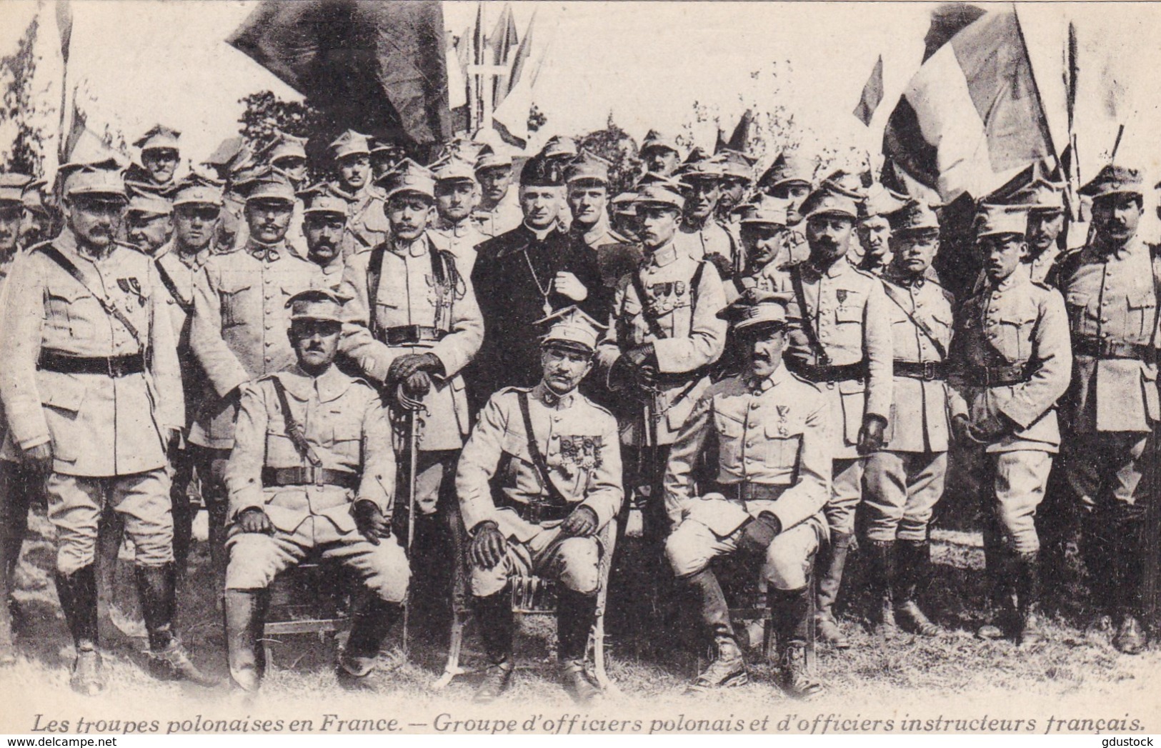 Les Troupes Polonaises En France - Groupe D'officiers Polonais Et D'officiers Instructeurs Français - Autres & Non Classés