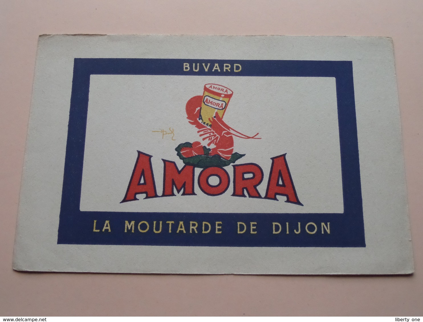 AMORA Moutarde ( +/- 13,5 X 21 Cm. ) Buvard ( Voir Photo ) ! - Moutardes