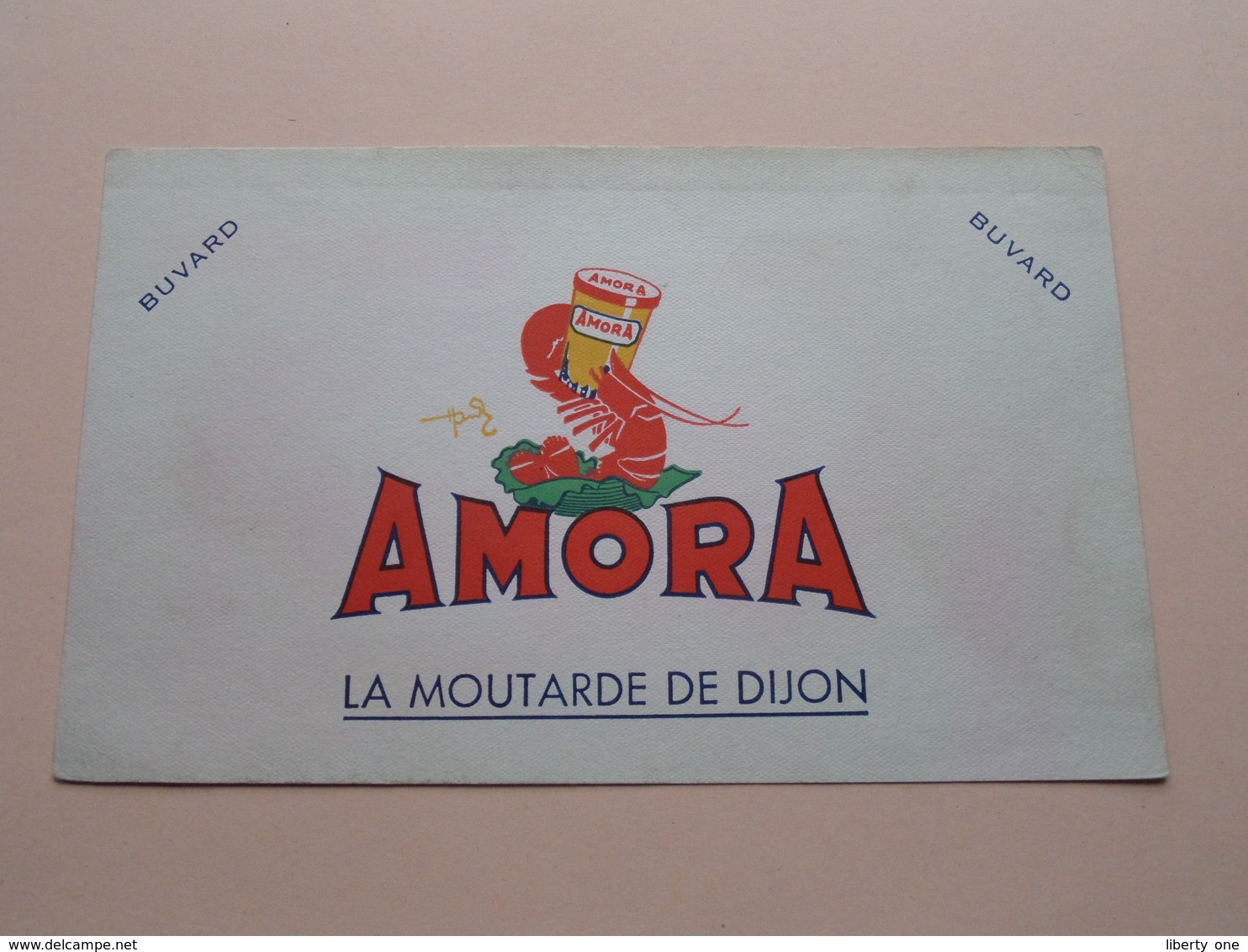 AMORA Moutarde ( +/- 12 X 20 Cm. ) Buvard ( Voir Photo ) ! - Moutardes