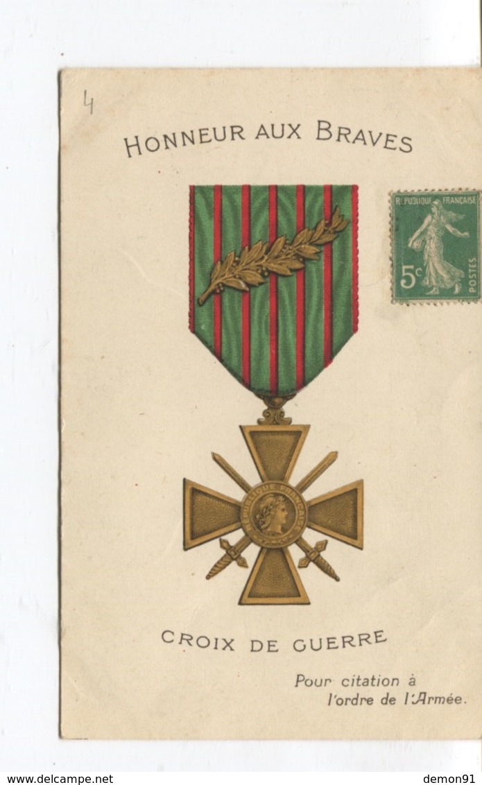 Cpa - Militaria - Gloire A Nos Héros - Croix De Guerre - Pour Citation A L'ordre De L'Armée - Altri & Non Classificati