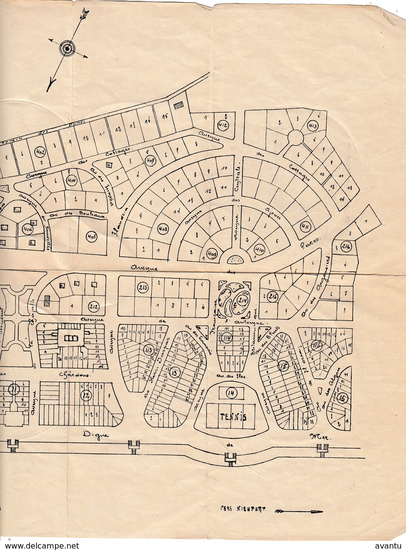 WESTENDE / WESTENDE BAD / PLAN MET VERKAVELING / HOTELS BELLE VUE EN WESTEND PALACE - Europa