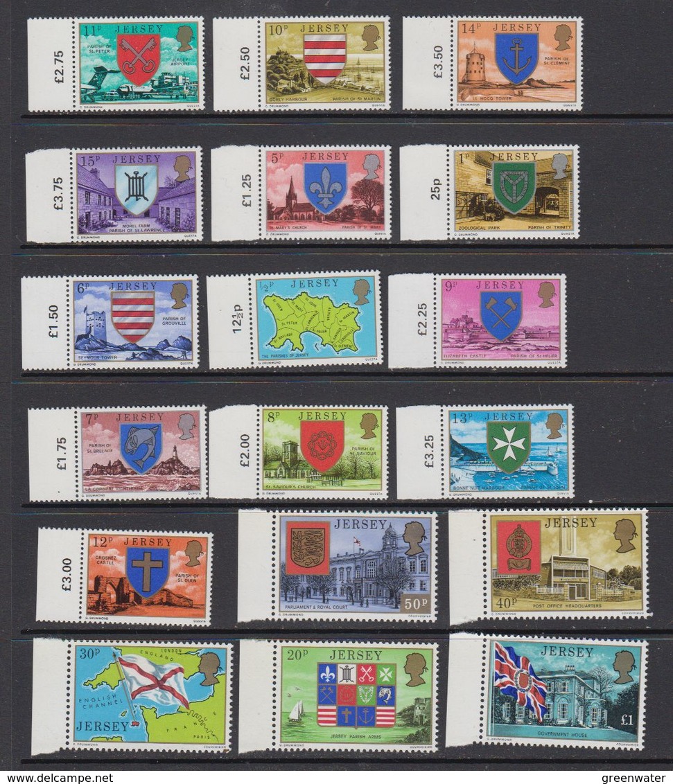 Jersey 1976 Definitives / Coat Of Arms 18v ** Mnh (41465A) - Jersey