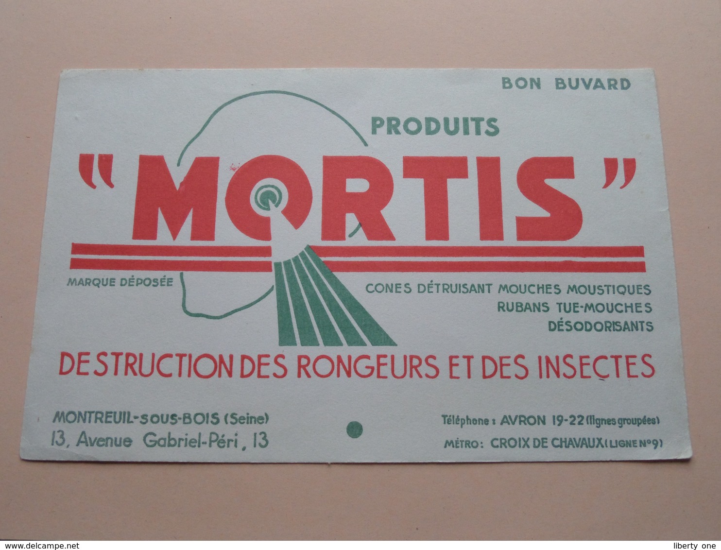 MORTIS ( +/- 13,5 X 21 Cm. ) Buvard ( Voir Photo ) ! - Produits Pharmaceutiques