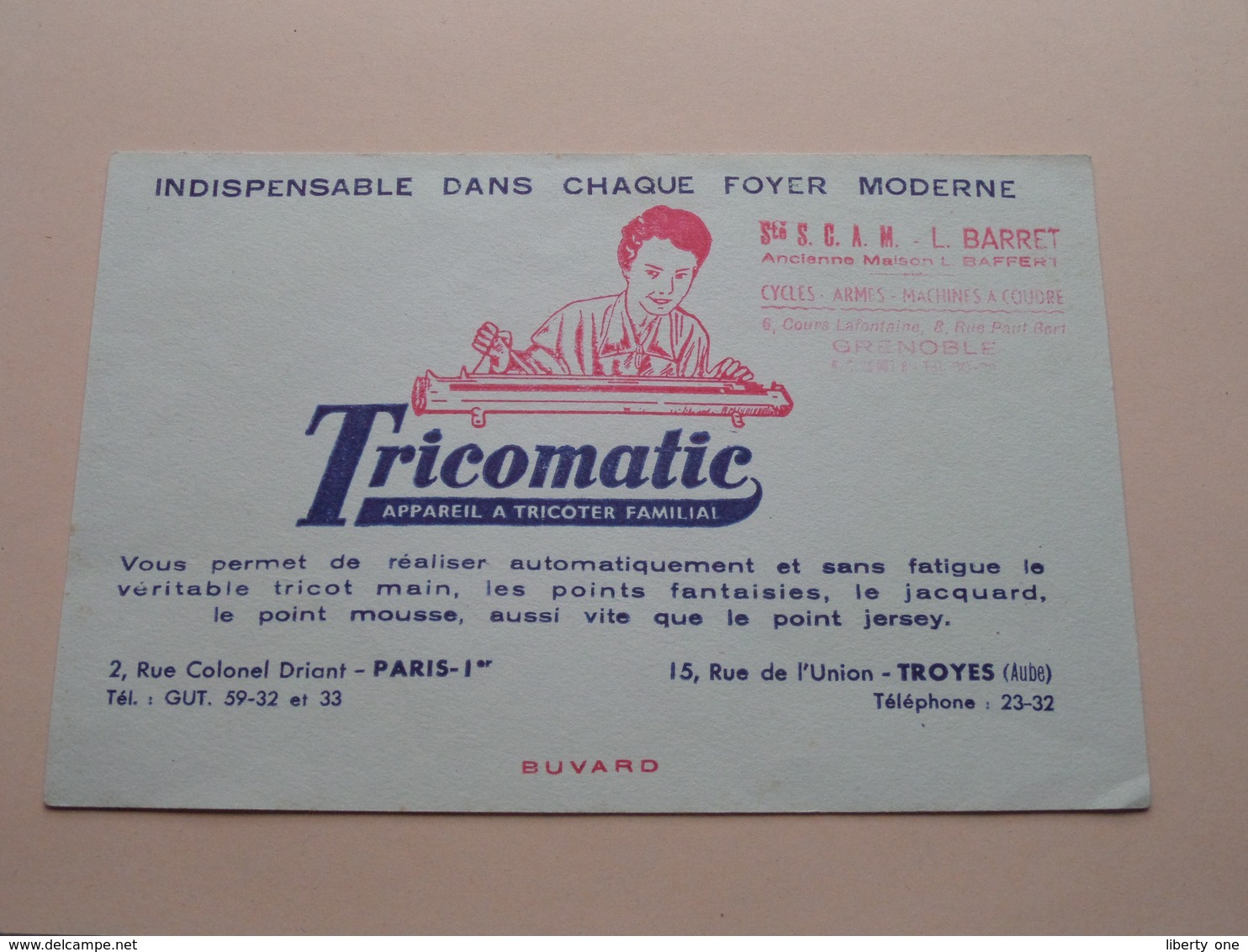 TRICOMATIC ( +/- 13 X 20 Cm. ) Buvard ( Voir Photo ) Voir Stamp ! - T