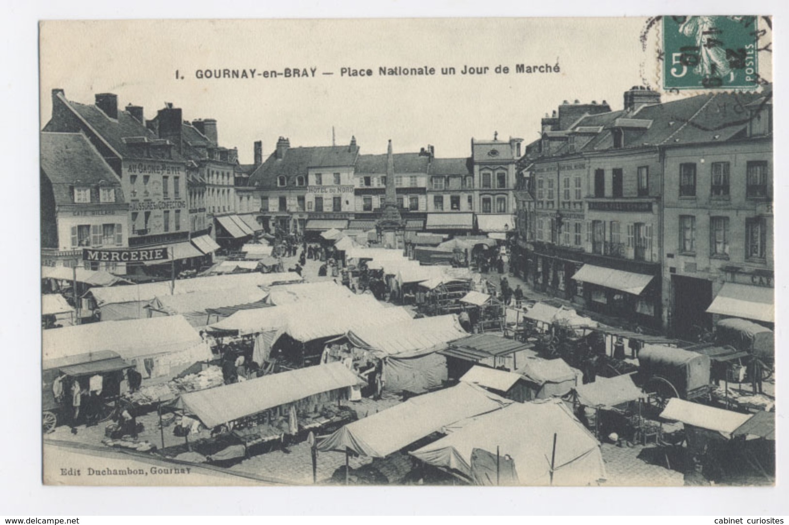 Gournay-en-Bray (76 - Seine Maritime) - 1910 - Place Nationale - Un Jour De Marché - Animée - Mercados