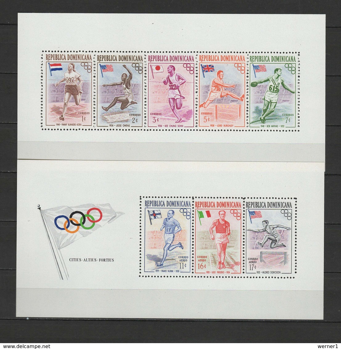 Dominican Republic 1957 Olympic Games Melbourne Set Of 2 S/s MNH - Summer 1956: Melbourne