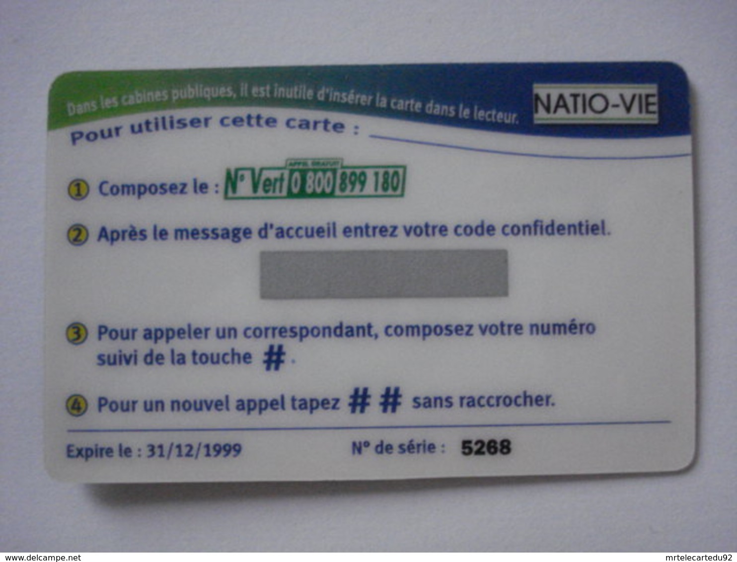 Carte Prépayée Française NATIO-VIE (neuve Avec Encart). - Mobicartes (recharges)