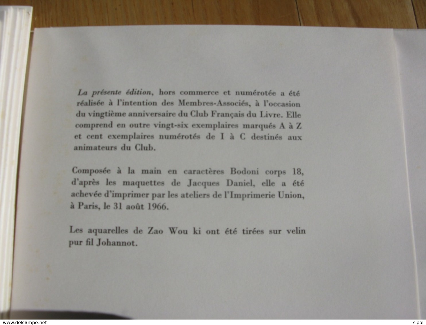 Illuminations  Arthur Rimbaud avec 8 aquarelles de Zao Wou KI - X X ème anniversaire du   Club Français du Livre 1966