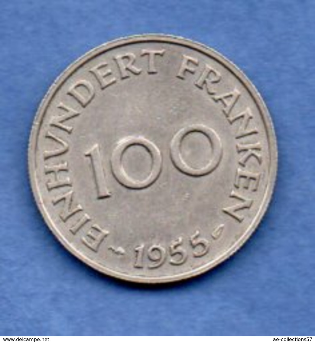 Sarre    -  100 Francs 1955   - état TTB+ - Autres & Non Classés