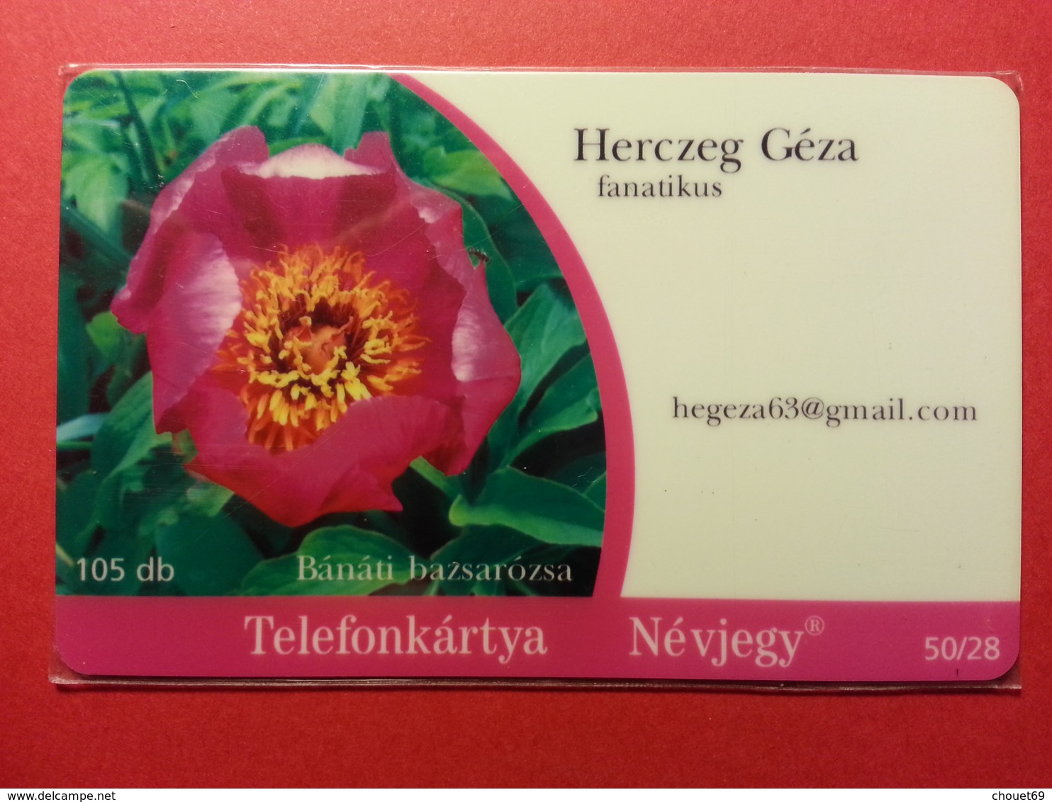 HUNGARY - 105 Db VISIT CARD Herczeg Géza Flower Banati Bazsarozsa Barangolo 50/16 - 2007 - MINT (FA0718) - Hongrie