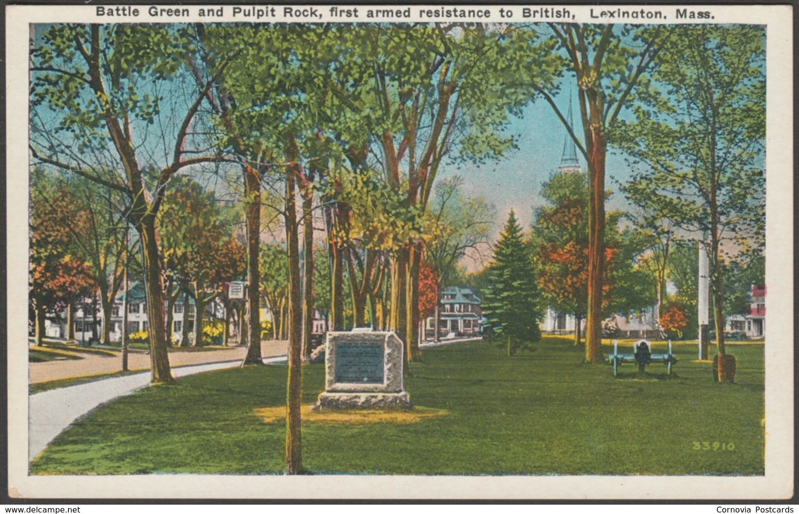 Battle Green And Pulpit Rock, Lexington, Massachusetts, C.1920 - United Art Co Postcard - Other & Unclassified