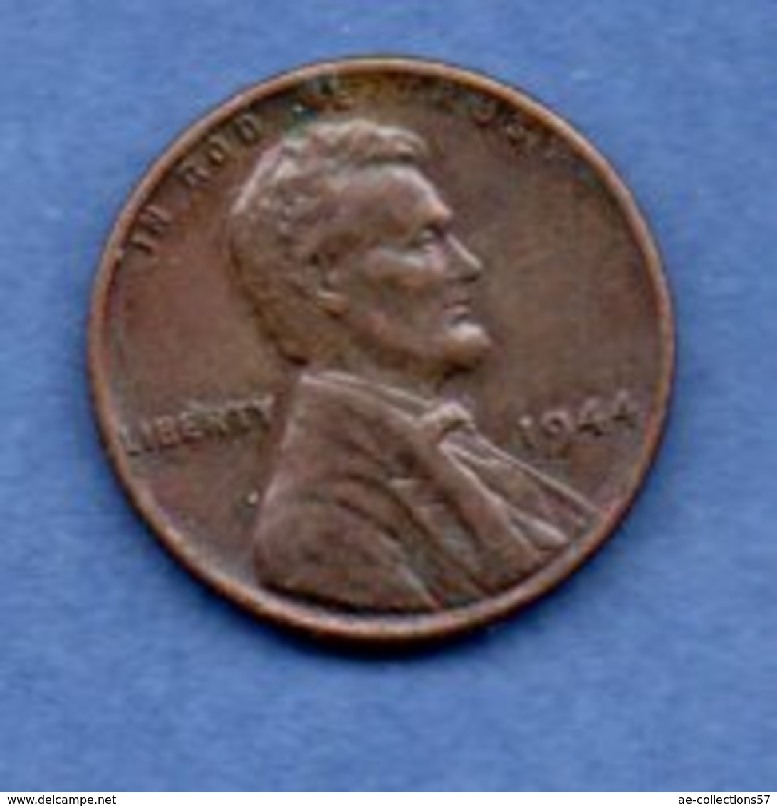 USA  - 1 Cent 1944 -  Km " A132   -  état  TTB - 1909-1958: Lincoln, Wheat Ears Reverse