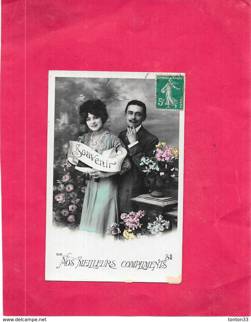 CPA COLORISEE FANTAISIE  - SOUVENIR NOS MEILLEURS COMPLIMENTS - DELC6/ENCH - - Femmes