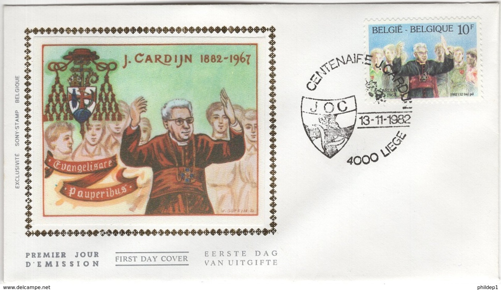 FDC. Cardinal Joseph Cardijn. COB N° 2068 Du 13/11/82 - 1981-1990