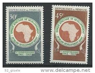 Senegal YT 322 & 323 " Banque Africaine " 1969 Neuf** - Sénégal (1960-...)