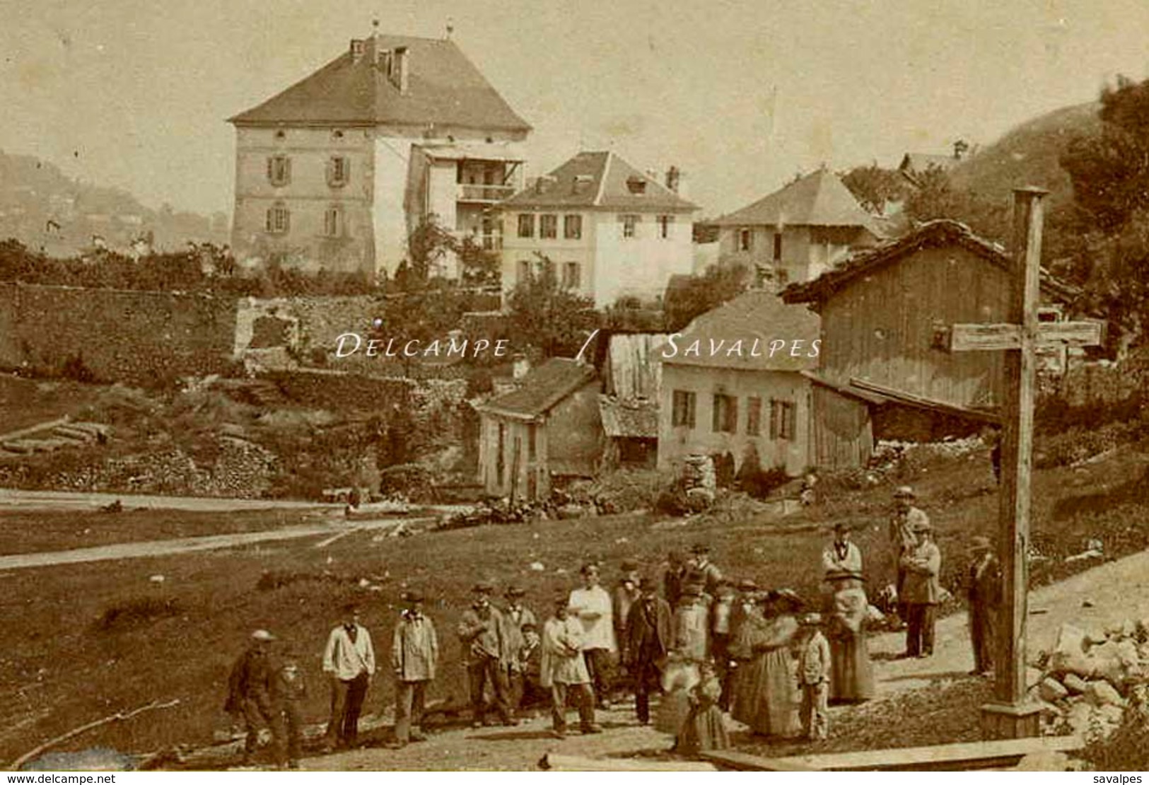 Haute-Savoie 1865 * SALLANCHES Et Le Mont-Blanc * Photo Stéréoscopique William England - Voir Scans - Photos Stéréoscopiques