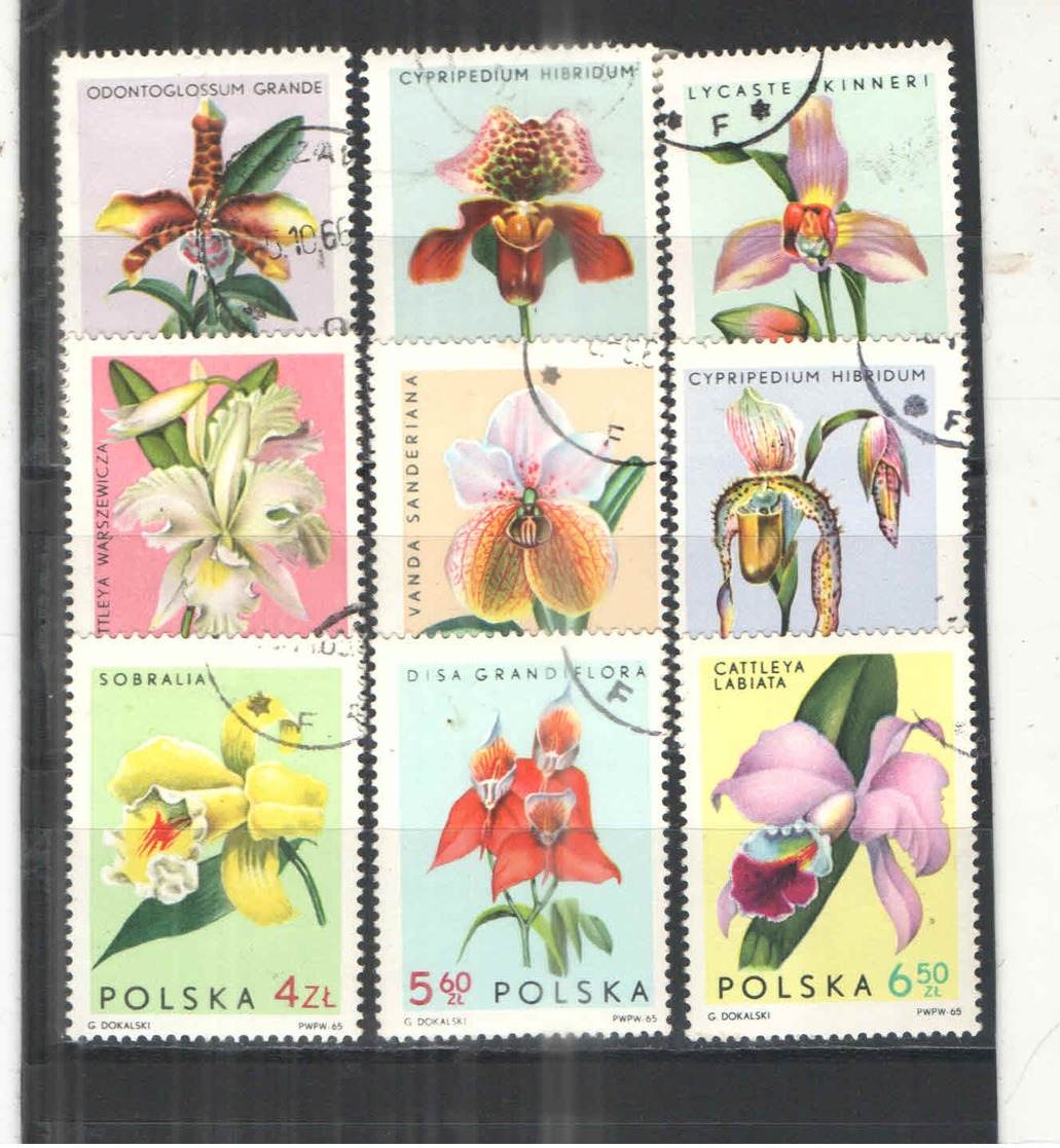 Polonia PO 1965 Orchidee Scott.1346/1354+See Scan On Scaubek Page; - Oblitérés