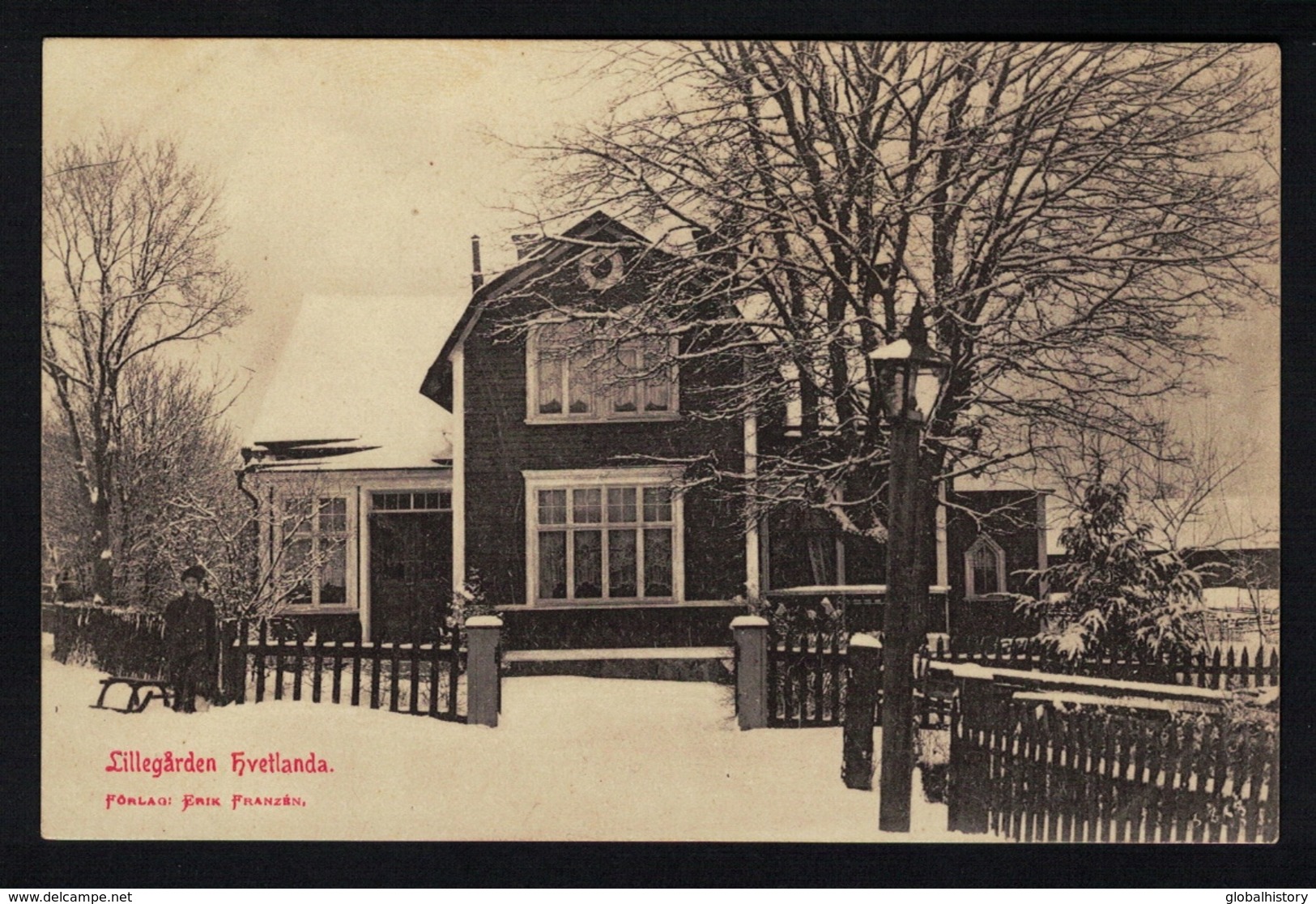 DE1726 SWEDEN LILLEGARDEN HVETLANDA WINTER SCENE POSTCARD - Suède