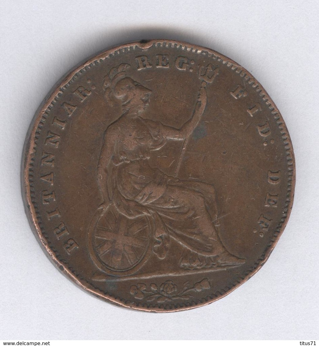 1 Penny Angleterre / UK 1855 Victoria - Très Bel état Mais Nombreux Coups Sur Les Tranches - D. 1 Penny