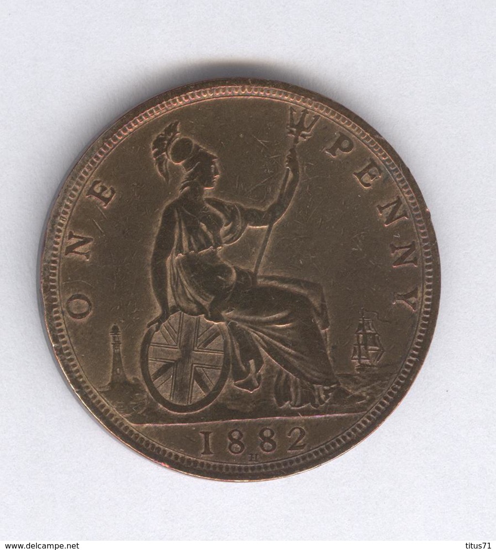 1 Penny Angleterre / UK 1882 Victoria - Belle Patine Arc En Ciel - D. 1 Penny