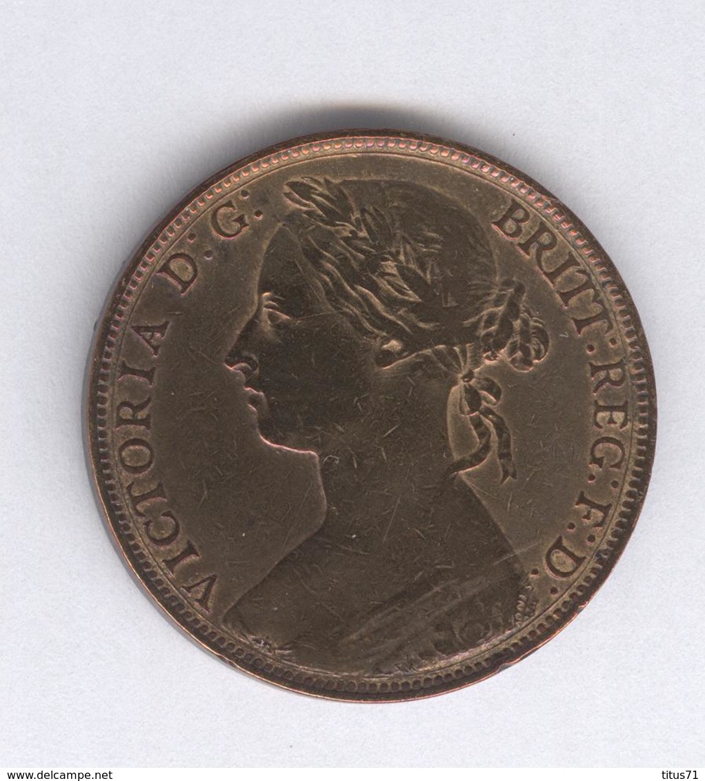 1 Penny Angleterre / UK 1882 Victoria - Belle Patine Arc En Ciel - D. 1 Penny