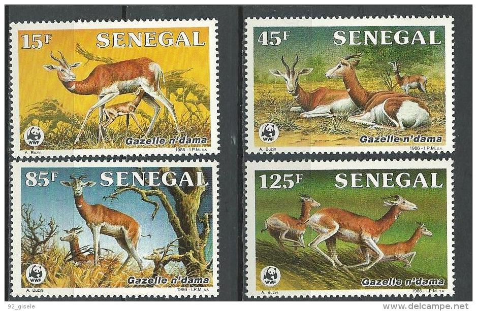 Senegal YT 661 à 664 " Gazellz N'dama " 1986 Neuf** - Sénégal (1960-...)