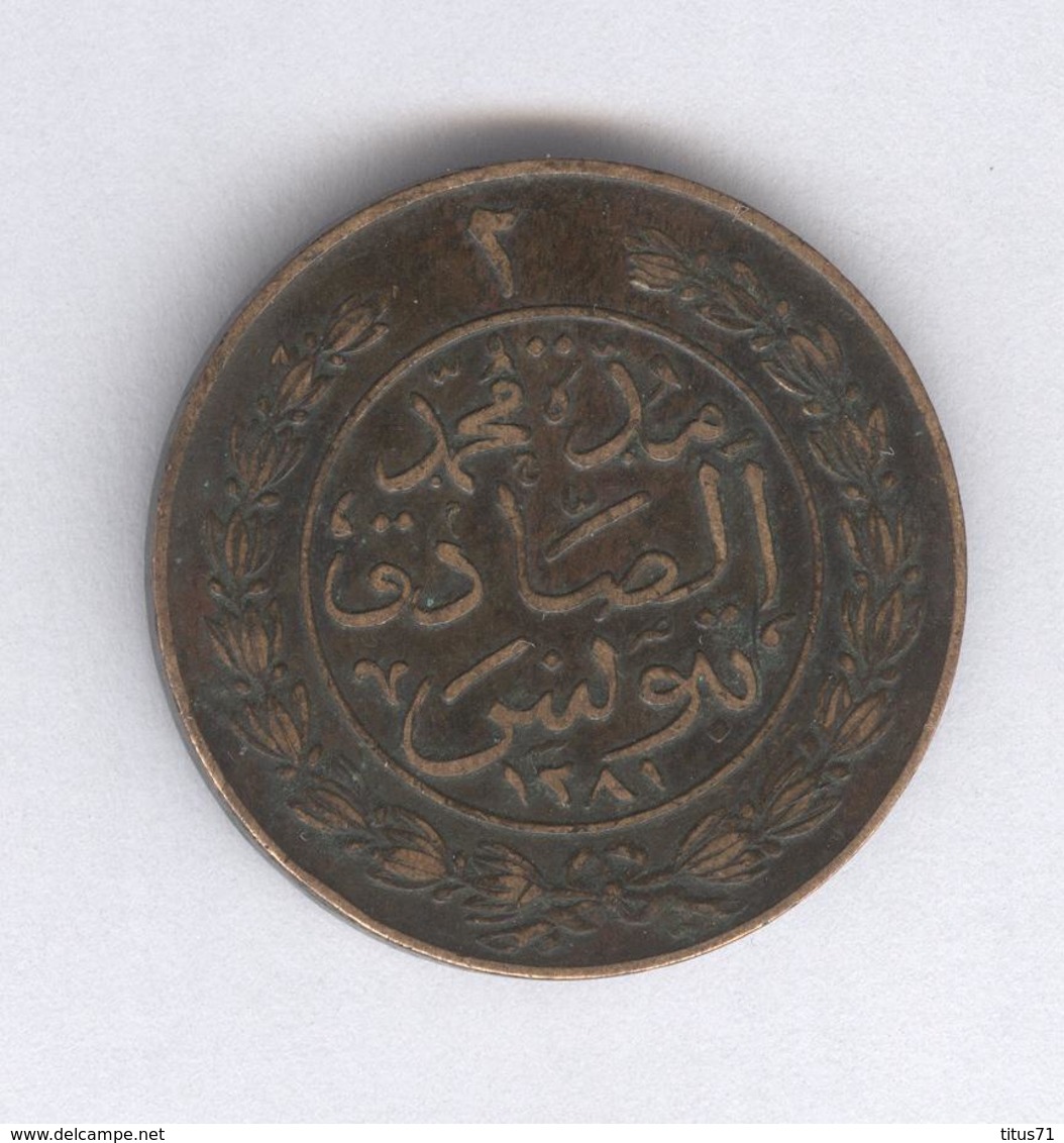 2 Kharub Tunisie 1865  - TTB+ - Tunisia