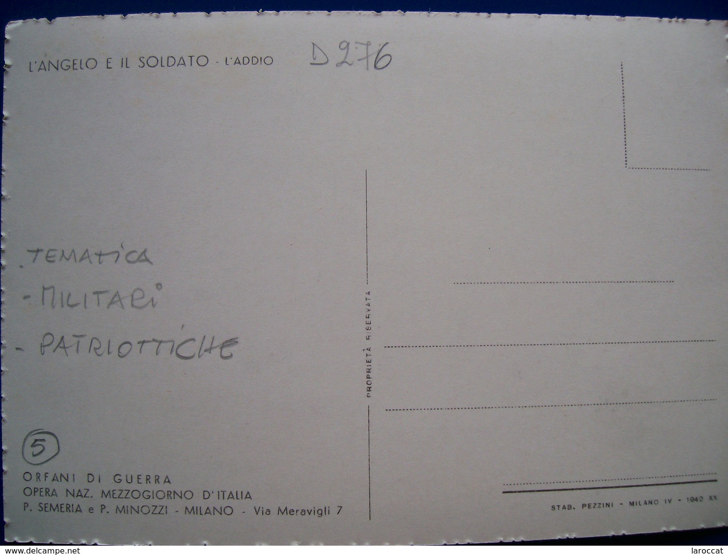 Religione - L'Angelo E Il Soldato - L'addio - Illustratore M. Barberis - Firmata - Militare - Personaggi