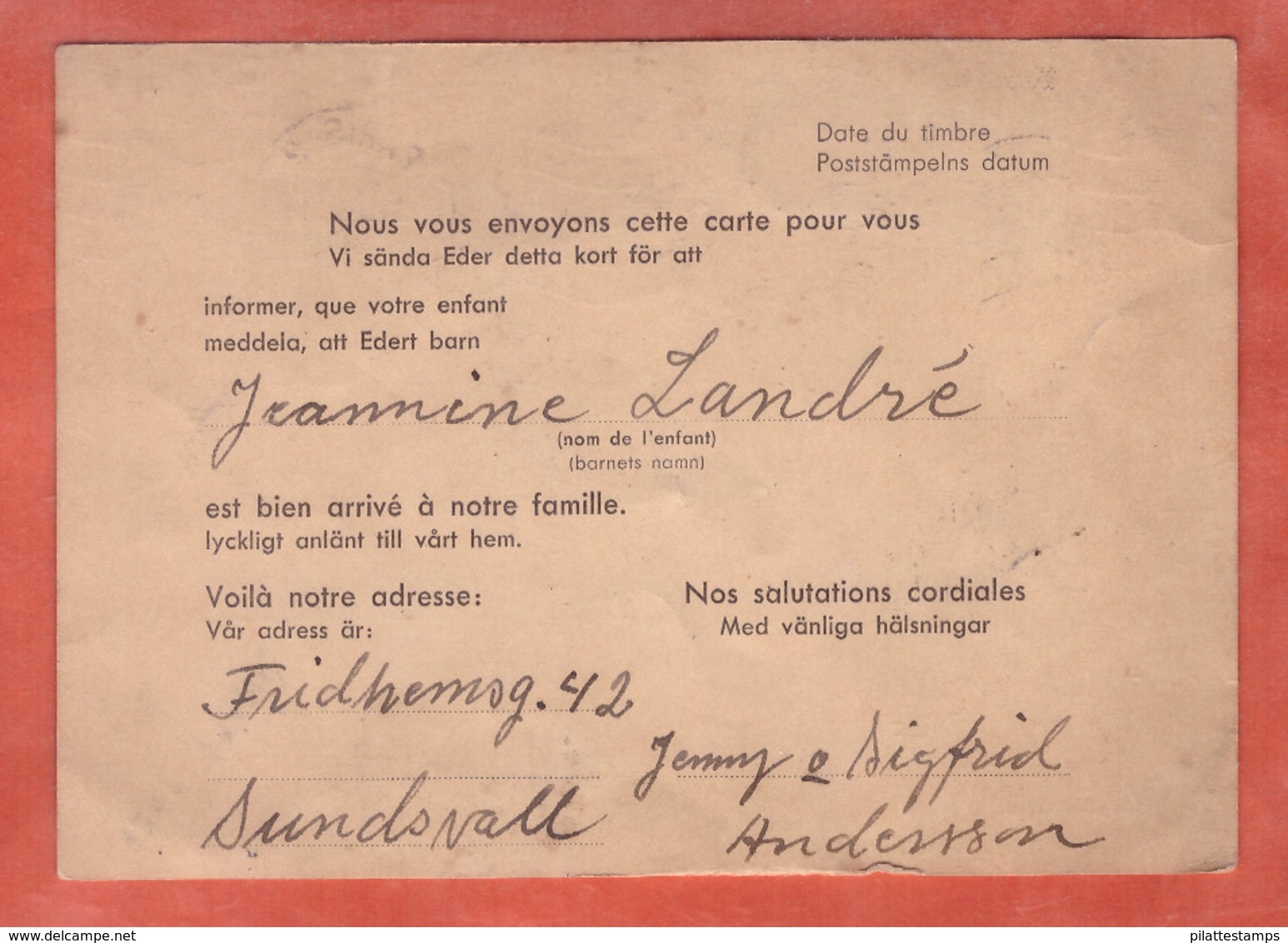 SUEDE CARTE TAXEE DE 1946 DE SUNDSVALL POUR VERSAILLES FRANCE - Autres & Non Classés