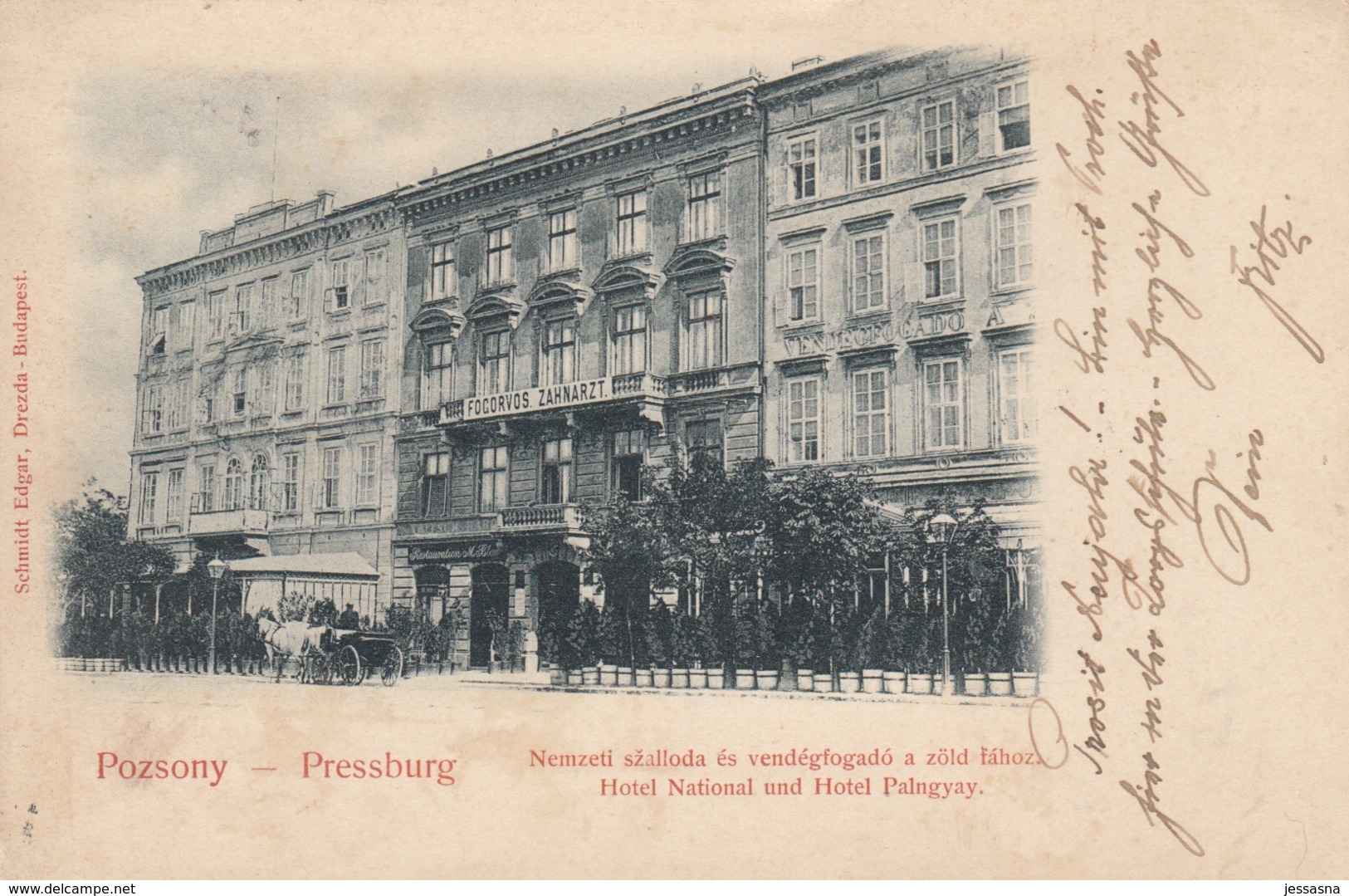 AK - PRESSBURG (Pozsony - Bratislava) - Hotel National U. Hotel Palugyay 1904 - Slovaquie