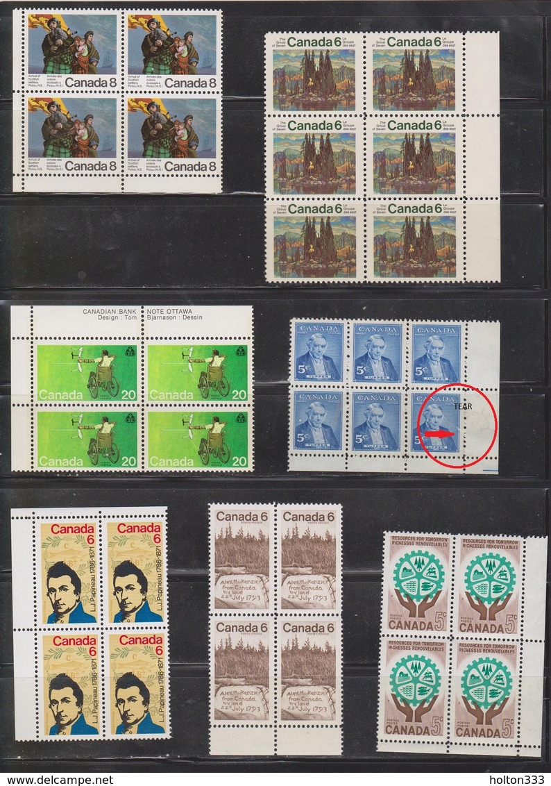 CANADA Various Blocks MNH & MH - Early QEII Era One With Tear - Other & Unclassified