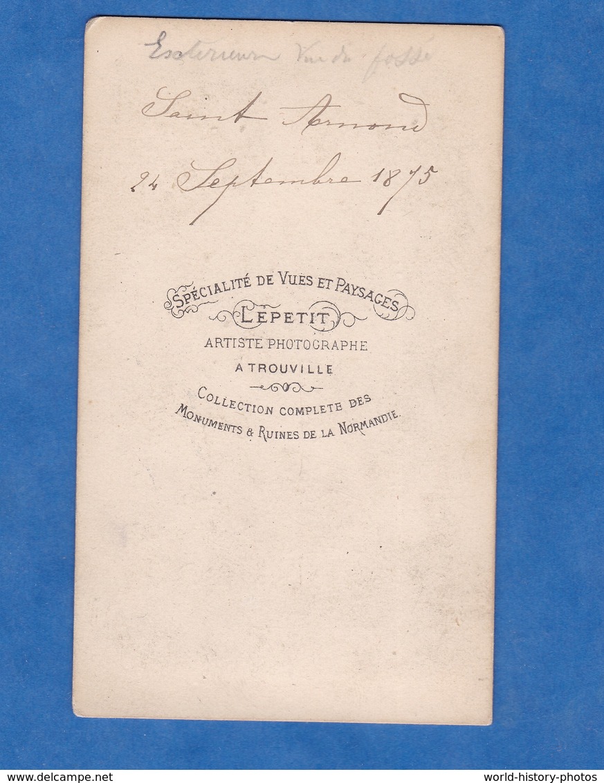 Photo Ancienne CDV - Environs De TROUVILLE ? - SAINT ARMAND - Vue Du Fossé - 1875 - Histoire Patrimoine Lepetit - Anciennes (Av. 1900)