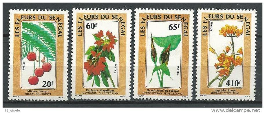 Senegal YT 781 à 784 " Fleurs "1988 Neuf** - Sénégal (1960-...)