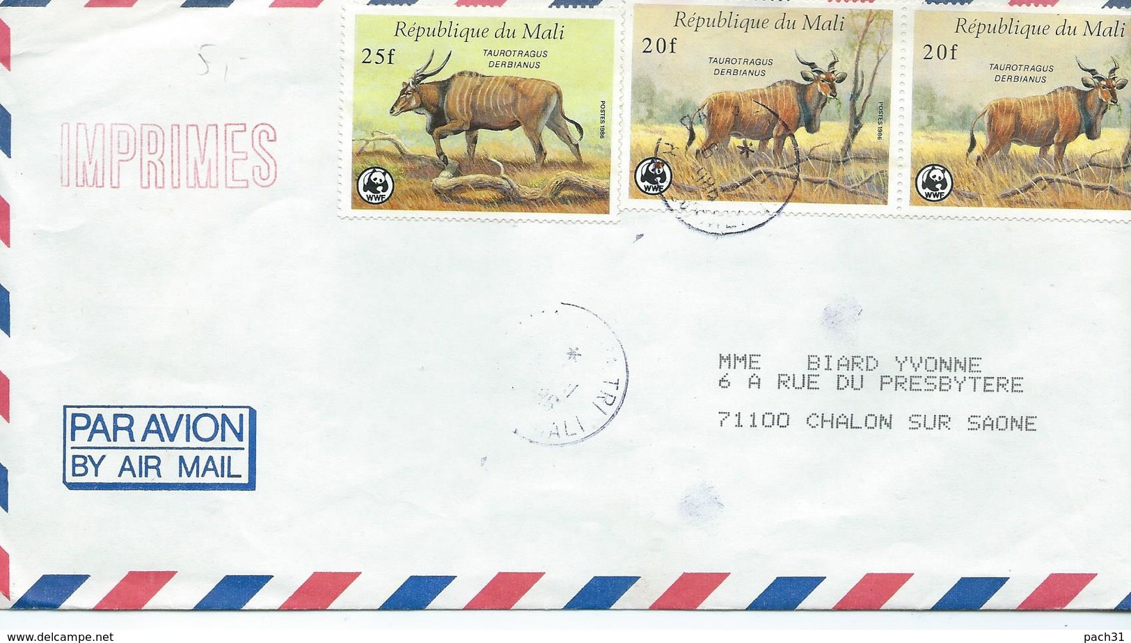 Lettre Du Mali Pour Chalon Sur Saone Avec Deux 539 Et Un 540 - Mali (1959-...)