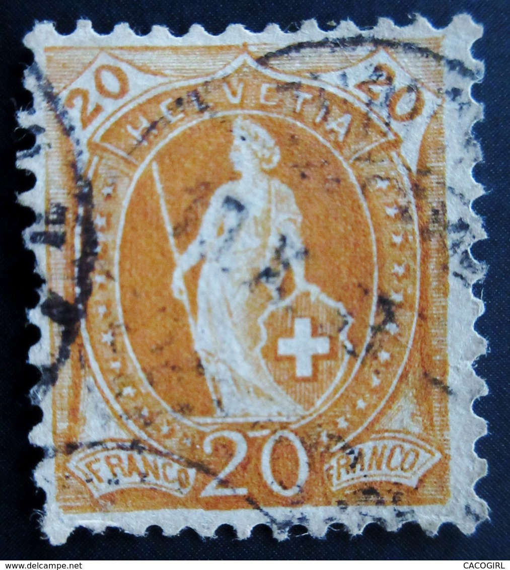 1882 Suisse Yt 71, Zum 66, Mi 58 Standing Helvetia .  Oblitéré - Oblitérés